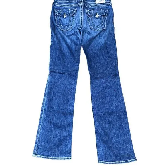 True Religion Jeans Size 30 HI RISE BOOT Blue - Picture 2 of 7